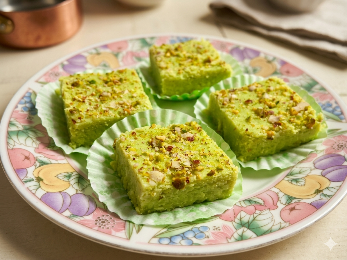 Pistachio & Almond Barfi (4x4 cm)